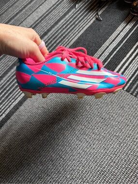 adidas Kids Soccer Cleats in Pink and Blue